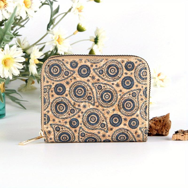 Vintage Flower Pattern Short Wallet Zipper Coin Purse Clutch Card Case
