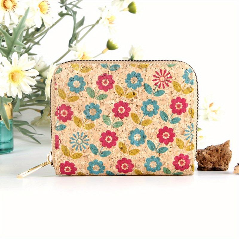 Vintage Flower Pattern Short Wallet Zipper Coin Purse Clutch Card Case