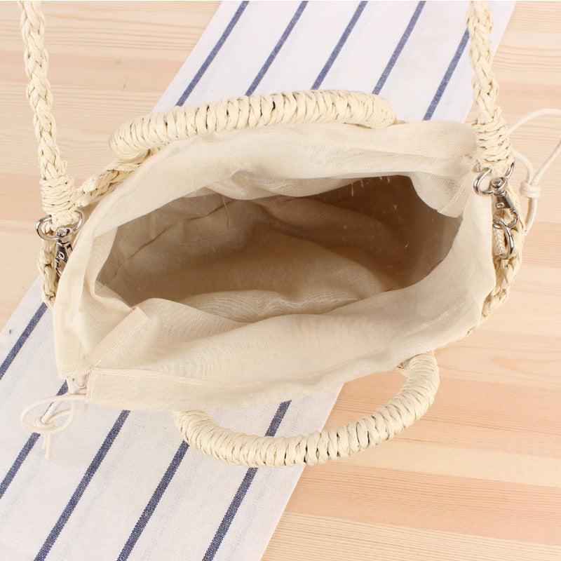 Rattan Woven Straw Beach Handbag Crossbody Bag