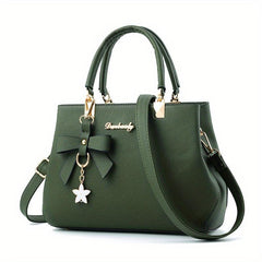 Bow Decor Handbags For Women Solid Crossbody Bag Satchel Purse