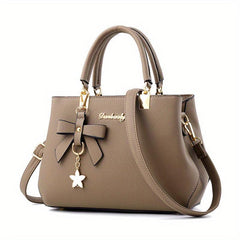 Bow Decor Handbags For Women Solid Crossbody Bag Satchel Purse