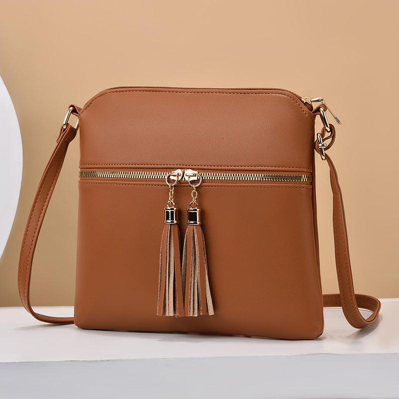 Stylish Shoulder Bag with Tassel Decor