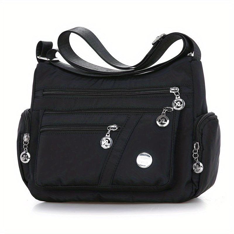 Large Capacity Nylon Crossbody Bag with Multiple Compartments