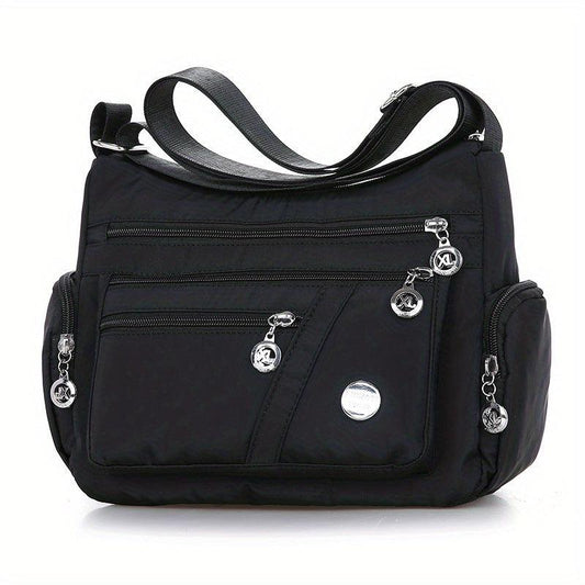 Large Capacity Nylon Crossbody Bag with Multiple Compartments