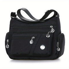 Large Capacity Nylon Crossbody Bag with Multiple Compartments