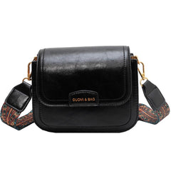 Vintage Pattern Crossbody Bag with Wide Strap