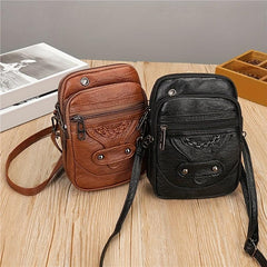 Studded Crossbody Bag Retro Style Mini Square Purse