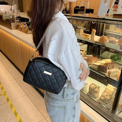 Argyle Quilted Shoulder Zipper Bag Chain Strap Crossbody Phone Bag