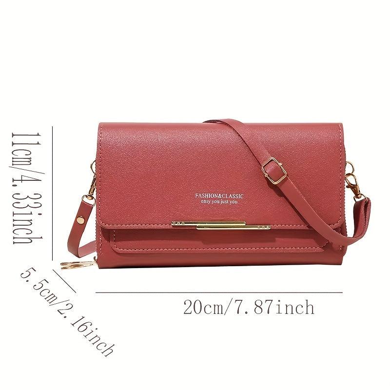 Letter Graphic Crossbody Bag Flap Long Wallet Zipper Around Phone Purses