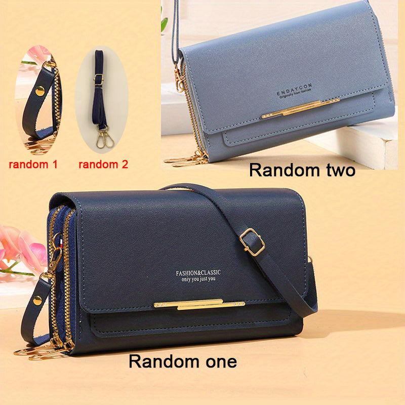 Letter Graphic Crossbody Bag Flap Long Wallet Zipper Around Phone Purses