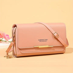 Letter Graphic Crossbody Bag Flap Long Wallet Zipper Around Phone Purses