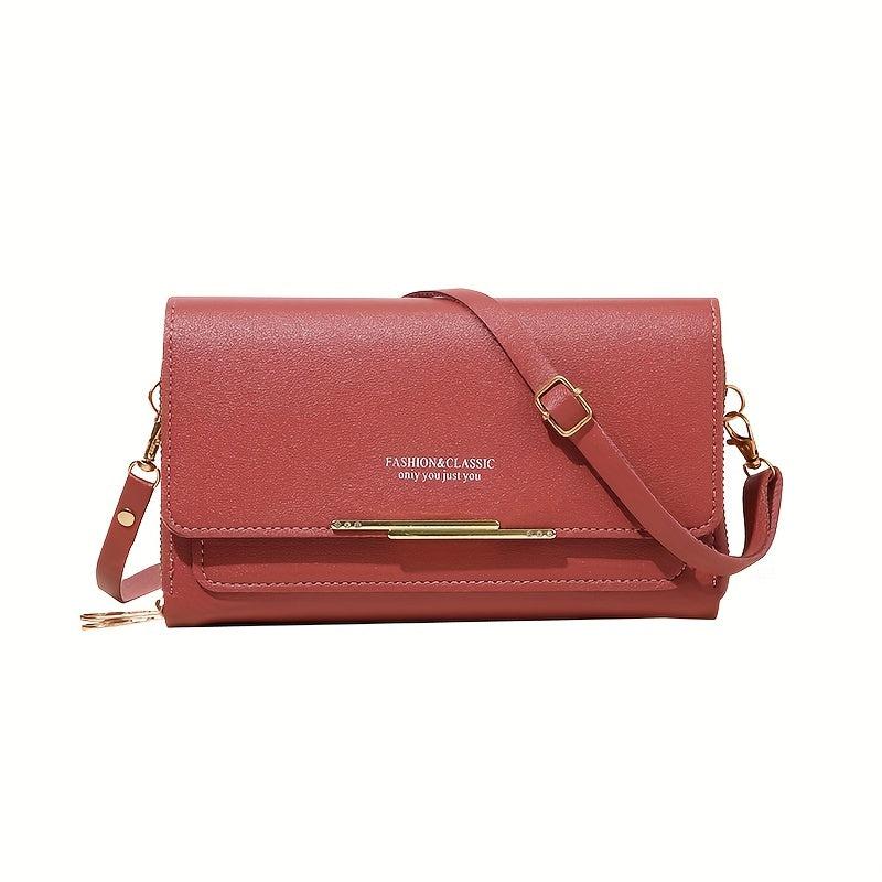 Letter Graphic Crossbody Bag Flap Long Wallet Zipper Around Phone Purses