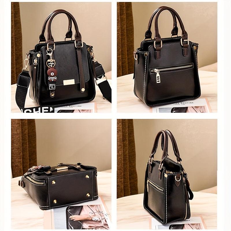 Vintage Women's Crossbody Bag PU Leather Satchel Purse