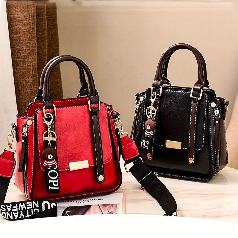 Vintage Women's Crossbody Bag PU Leather Satchel Purse