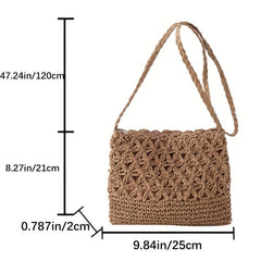 Straw Summer Beach Bag Crossbody Shoulder Bag For Women