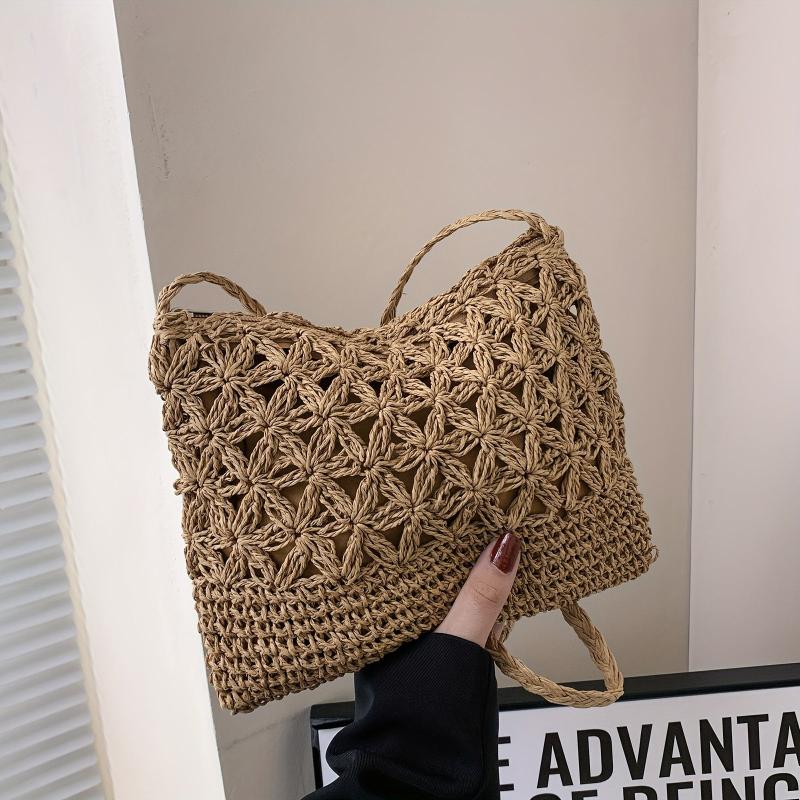 Straw Summer Beach Bag Crossbody Shoulder Bag For Women