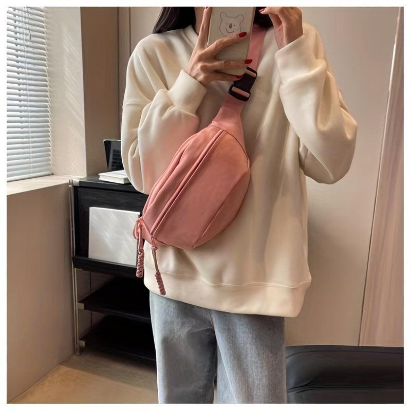 Outdoor Solid Chest Bag Nylon Lightweight Adjustable Strap Crossbody Bag