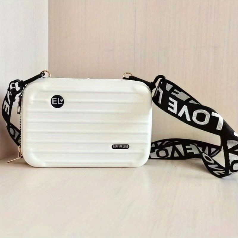 Crossbody Bag Zipper Square Hardside Shoulder Women's Purse