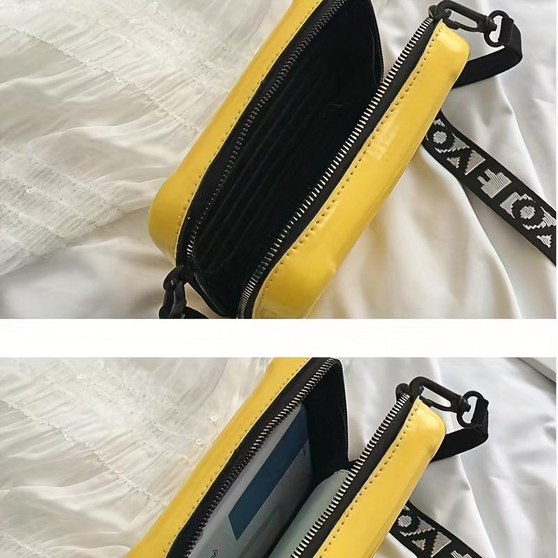 Crossbody Bag Zipper Square Hardside Shoulder Women's Purse