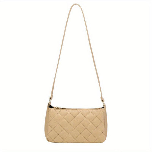 Argyle Quilted Underarm Bag Women's PU Leather Square Purse