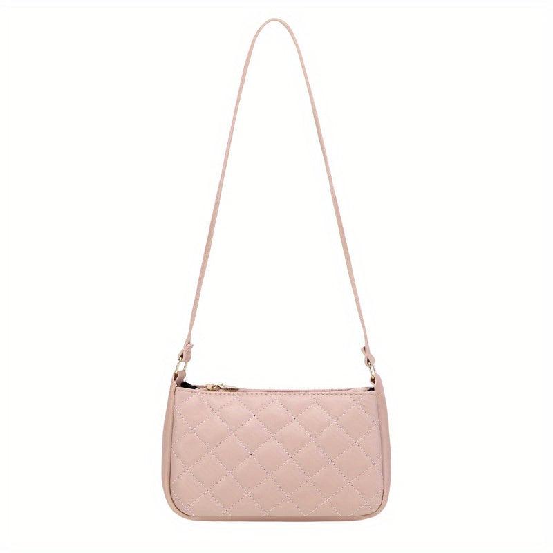 Argyle Quilted Underarm Bag Women's PU Leather Square Purse