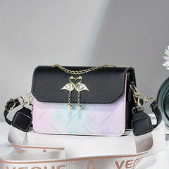 Flower Embossed Gradient Shoulder Bag