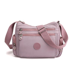 Solid Canvas Shoulder Bag Casual Messenger Bag With Zipper