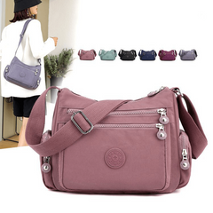 Solid Canvas Shoulder Bag Casual Messenger Bag With Zipper