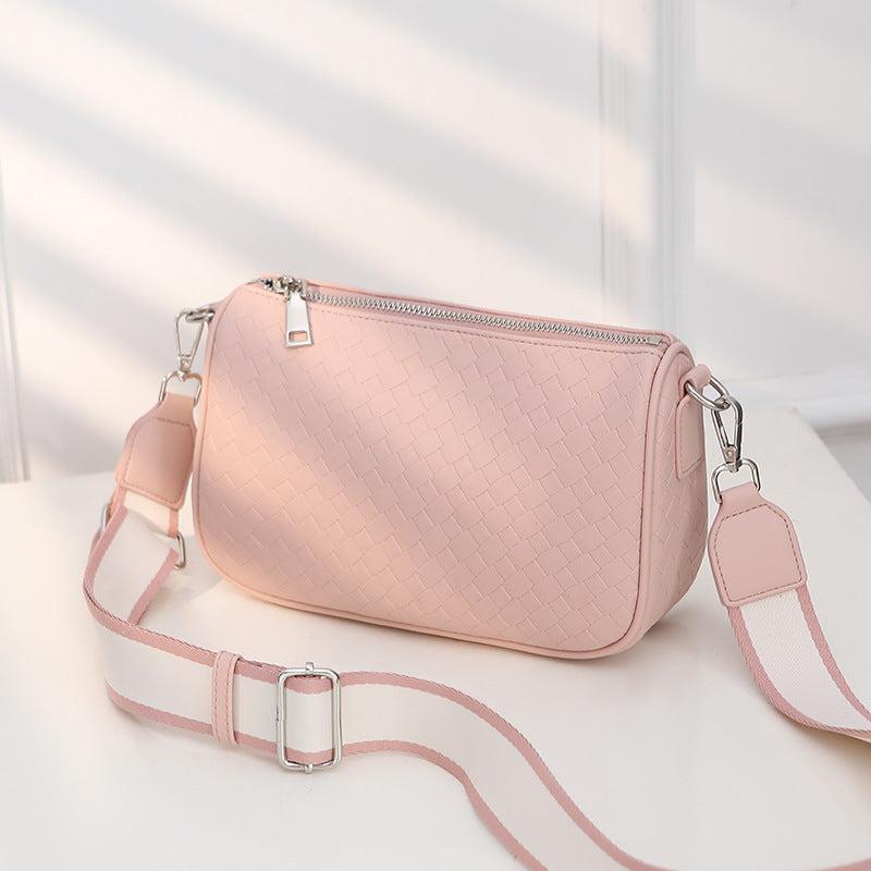 Stylish Woven Crossbody Bag PU Shoulder Handbag