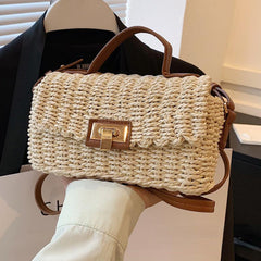Vintage Woven Straw Bag for Women Crossbody Boho Handbag