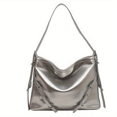 Large Capacity Casual Tote Bag Faux Leather Hobo Bag Women's