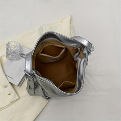 Large Capacity Casual Tote Bag Faux Leather Hobo Bag Women's