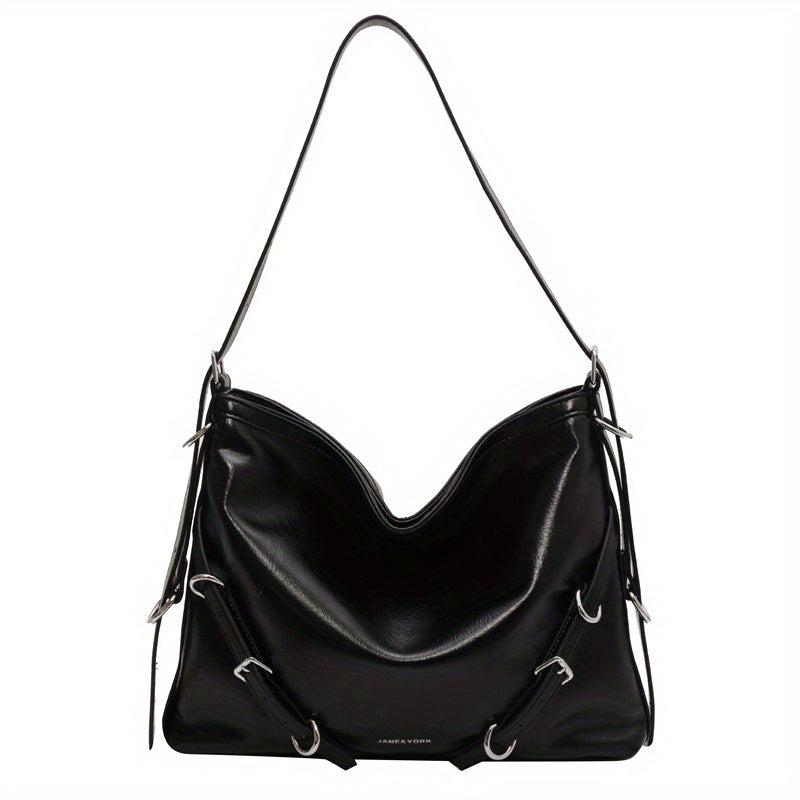 Large Capacity Casual Tote Bag Faux Leather Hobo Bag Women's