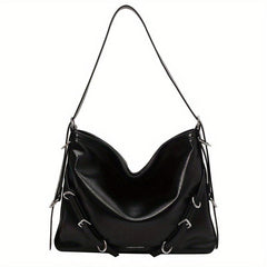Large Capacity Casual Tote Bag Faux Leather Hobo Bag Women's