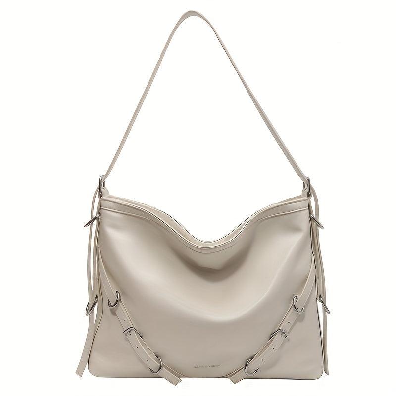 Large Capacity Casual Tote Bag Faux Leather Hobo Bag Women's