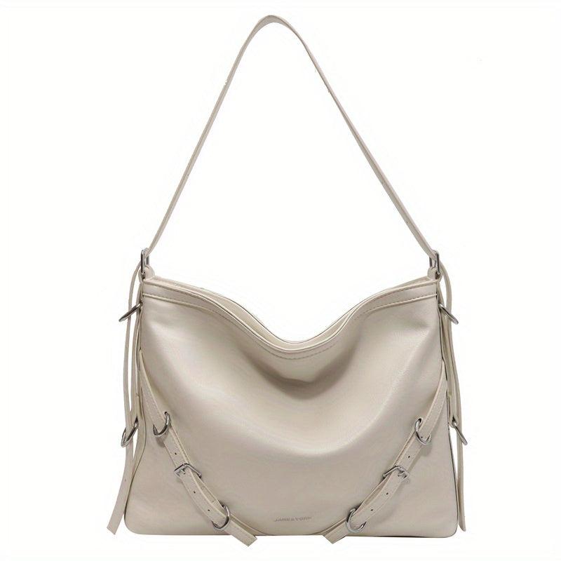 Large Capacity Casual Tote Bag Faux Leather Hobo Bag Women's