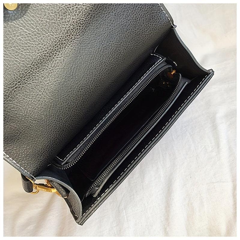 Vintage Studded Metal Lion Crossbody Bag