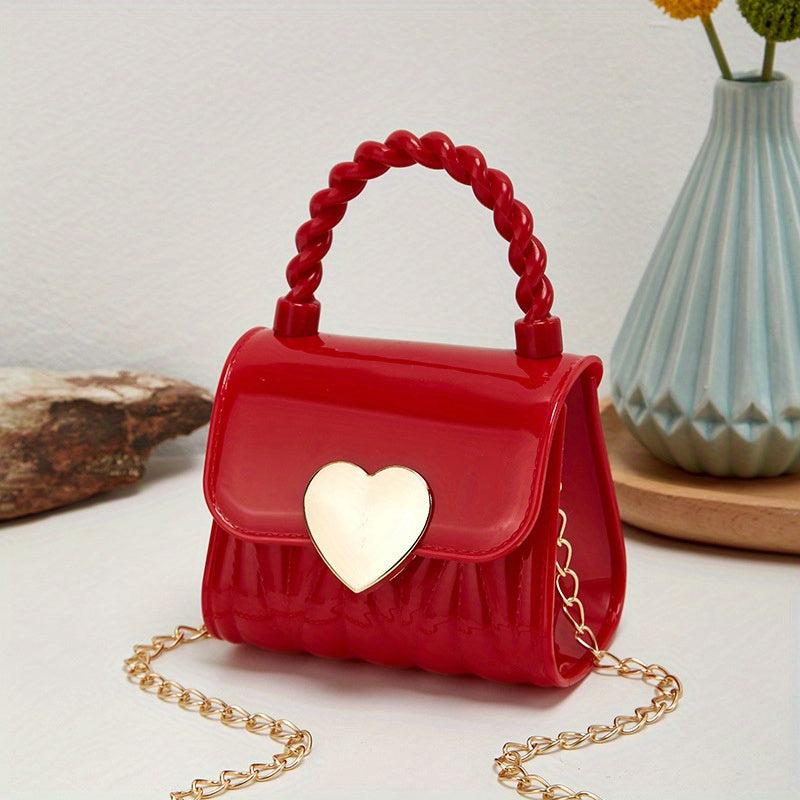 Heart Decor Jelly Mini Crossbody Bag for Women
