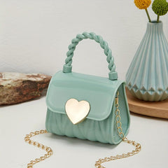 Heart Decor Jelly Mini Crossbody Bag for Women