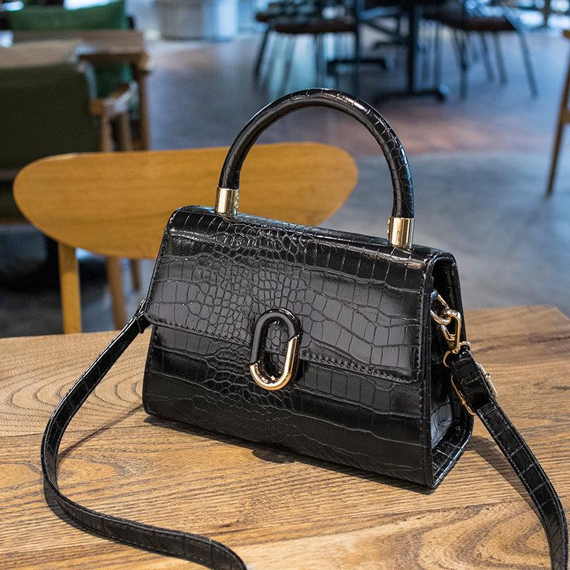 Crocodile Pattern Handbag Square Crossbody Bag Shoulder Purse