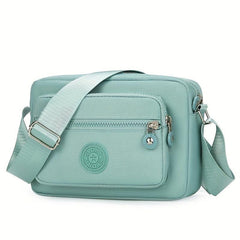 Casual Nylon Crossbody Bag Wide Strap Pocket Purse Waterproof