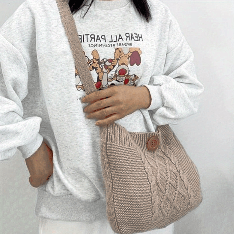 Japanese Style Crochet Crossbody Bag for Women