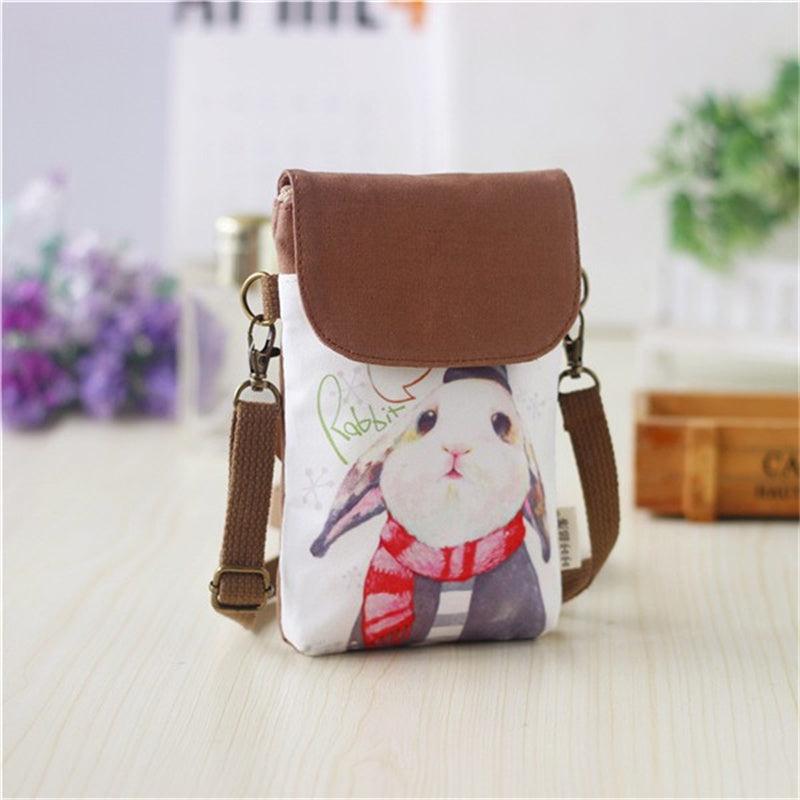 Animal Pattern Canvas Crossbody Bag for Women
