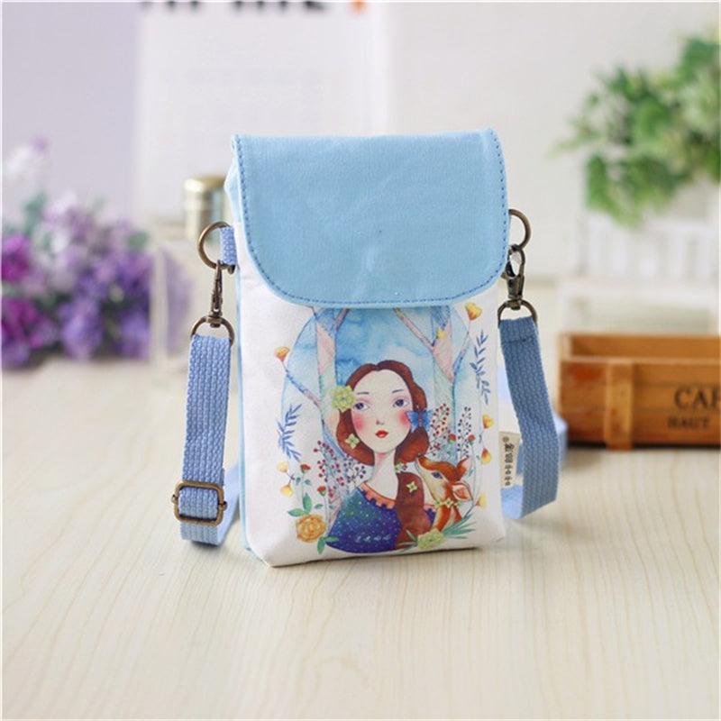 Animal Pattern Canvas Crossbody Bag for Women