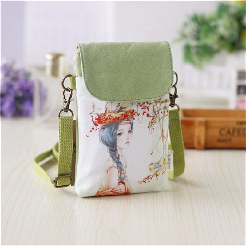 Animal Pattern Canvas Crossbody Bag for Women