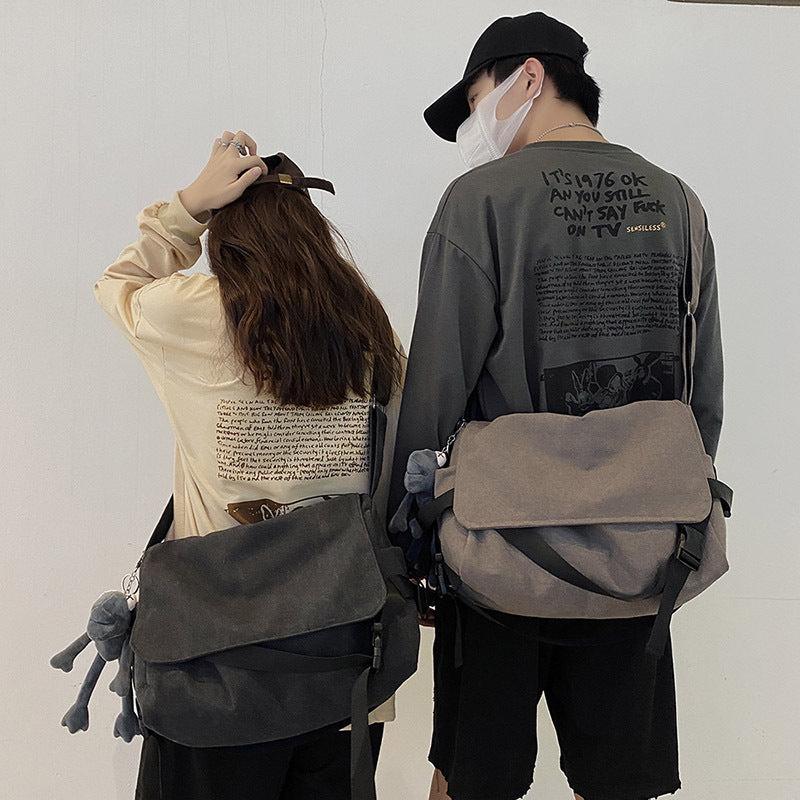 Vintage Canvas Crossbody Bag Large Capacity Messenger Bag