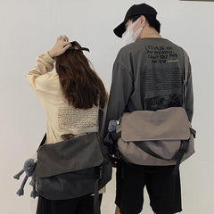 Vintage Canvas Crossbody Bag Large Capacity Messenger Bag