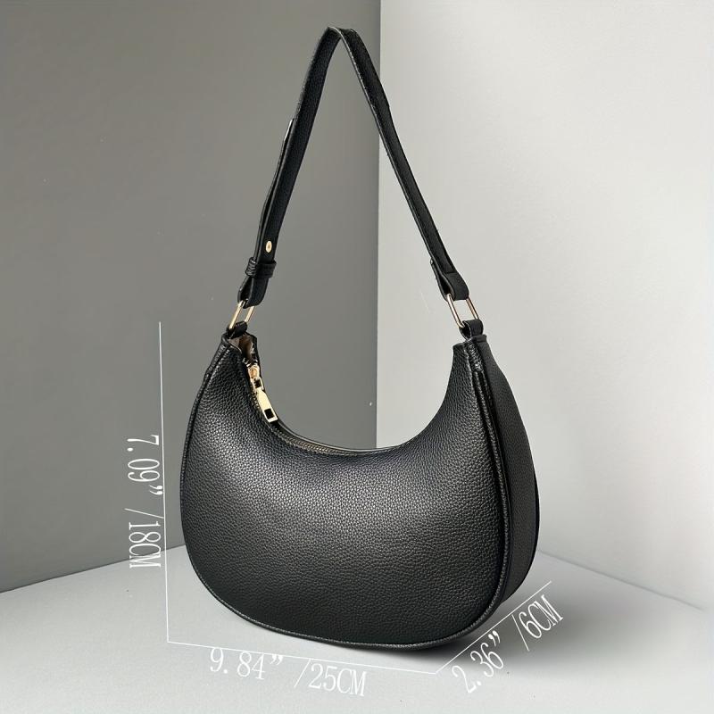 Solid Crescent Bag Minimalist Underarm Bag
