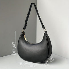 Solid Crescent Bag Minimalist Underarm Bag