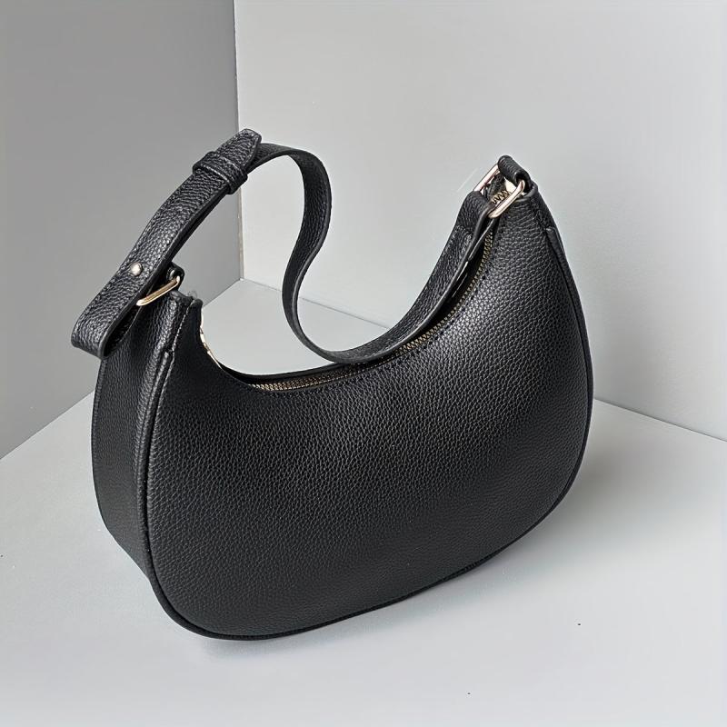 Solid Crescent Bag Minimalist Underarm Bag